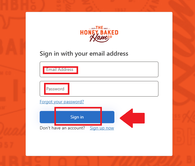 Sign into myHoneyBaked Rewards